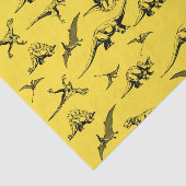 Geel deinosauriwitpapier tissuepapier (Detail)