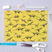 Geel deinosauriwitpapier tissuepapier (Craft)
