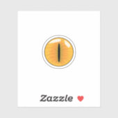 Geel demonisch kattenoog sticker (Vel)