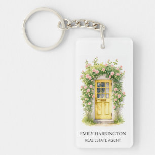 Geel Deur Watercolor Logo Vastgoedmakelaar Sleutelhanger