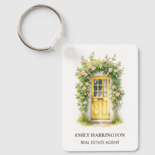 Geel Deur Watercolor Logo Vastgoedmakelaar Sleutelhanger