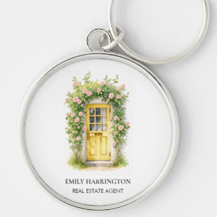 Geel Deur Watercolor Logo Vastgoedmakelaar Sleutelhanger