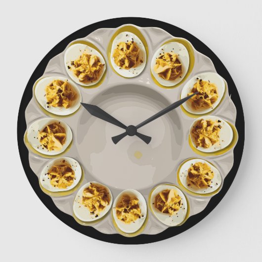 Geel Deviled Eggs  Dish Keuken Decor Grote Klok (Voorkant)