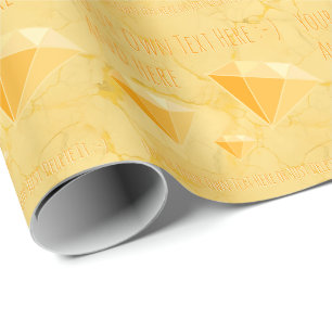 Geel Diamant Goud Sieraden Geschenkverpakking Papi Cadeaupapier