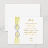 Geel diamantbruid gemaakt van eerwaarde Kaart (Voorkant / Achterkant)