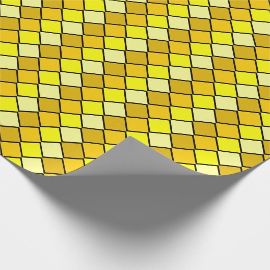 Geel diamantchequepapier cadeaupapier (Hoek)