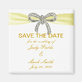 Geel Diamanten Boog Bruiloft Save The Date Magneet (Voorkant)