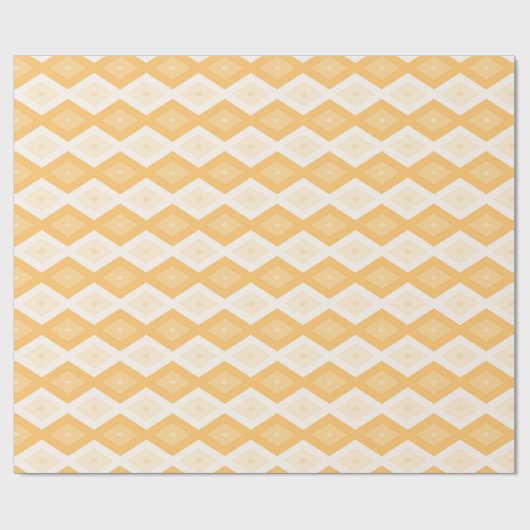 Geel diamantpatroon cadeaupapier (Vlak)