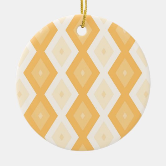 Geel diamantpatroon keramisch ornament (Voorkant)