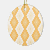 Geel diamantpatroon keramisch ornament (Links)