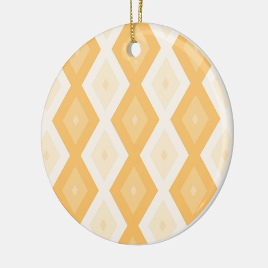 Geel diamantpatroon keramisch ornament (Links)