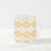 Geel diamantpatroon matglas koffiemok (Voorkant rechts)