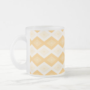 Geel diamantpatroon matglas koffiemok