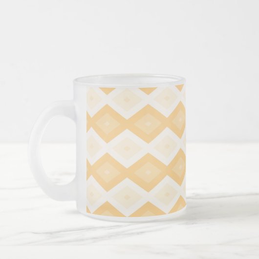 Geel diamantpatroon matglas koffiemok (Links)