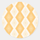 Geel diamantpatroon ronde sticker (Voorkant)