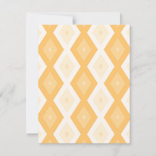 Geel diamantpatroon RSVP kaartje