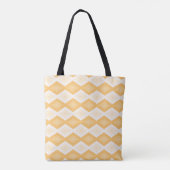 Geel diamantpatroon tote bag (Achterkant)