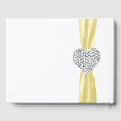 Geel Diamond Heart Wedding Guestbook Gastenboek (Achterkant)