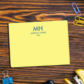 Geel & Diepblauw Minimal Clean Initialen Post-it® Notes