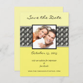 Geel diepe grijze pasta bespaart de datum waarop j aankondigingskaart (Voorkant / Achterkant)