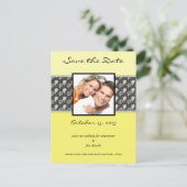 Geel diepe grijze pasta bespaart de datum waarop j aankondigingskaart (Staand voorkant)