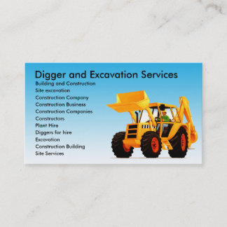 Geel digitaal/Excavator aangepaste constructie Visitekaartje