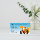 Geel digitaal/Excavator aangepaste constructie Visitekaartje (Staand voorkant)