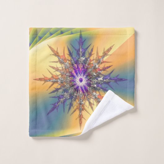 Geel & Dimond Flower Modern Washandje (Wasdoekje)