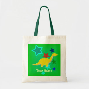 Geel Dinosaur Stars Name Bag/Tas Tote Bag