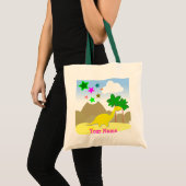 Geel dinosaurus & Star Vulcano Bag/Tas Tote Bag (Voorkant (product))