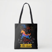Geel Dit meisje houdt van haar paard Tote Bag (Voorkant)