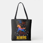 Geel Dit meisje houdt van haar paard Tote Bag (Achterkant)