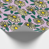 Geel Ditsy Bloemen Patroon Cadeaupapier (Hoek)