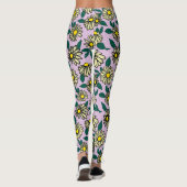 Geel Ditsy Bloemen Patroon Leggings (Achterkant)