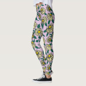 Geel Ditsy Bloemen Patroon Leggings (Links)