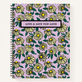 Geel Ditsy Bloemen Patroon Notitieboek