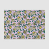 Geel Ditsy Bloemen Patroon Tissuepapier (Voorkant)