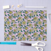 Geel Ditsy Bloemen Patroon Tissuepapier (Craft)