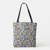 Geel Ditsy Bloemen Patroon Tote Bag (Achterkant)