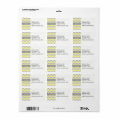 Geel Dk Gray White LG Chevron Gray Name Monogram Etiket (Full Sheet)