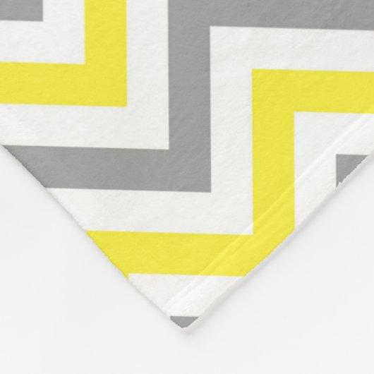 Geel Dk Gray White LG Chevron Gray Name Monogram Fleece Deken (Hoek)