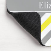 Geel Dk Gray White LG Chevron Gray Name Monogram Muismat (Hoek)