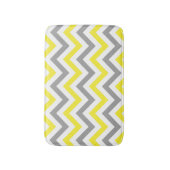 Geel, Dk Grey Wht Large Chevron ZigZag Pattern Badmat (Voorkant Verticaal)