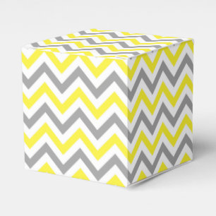 Geel, Dk Grey Wht Large Chevron ZigZag Pattern Bedankdoosjes