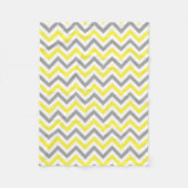 Geel, Dk Grey Wht Large Chevron ZigZag Pattern Fleece Deken (Voorkant)