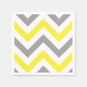 Geel, Dk Grey Wht Large Chevron ZigZag Pattern Servetten (Voorkant)
