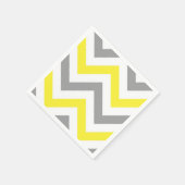 Geel, Dk Grey Wht Large Chevron ZigZag Pattern Servetten (Hoek)