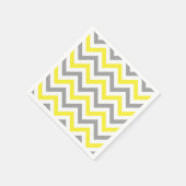Geel, Dk Grey Wht Large Chevron ZigZag Pattern Servetten (Hoek)