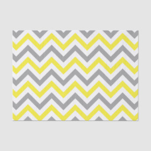 Geel, Dk Grey Wht Large Chevron ZigZag Pattern Tissuepapier