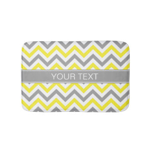 Geel Dk Grijs Wit LG Chevron Grijs Naam Monogram Badmat